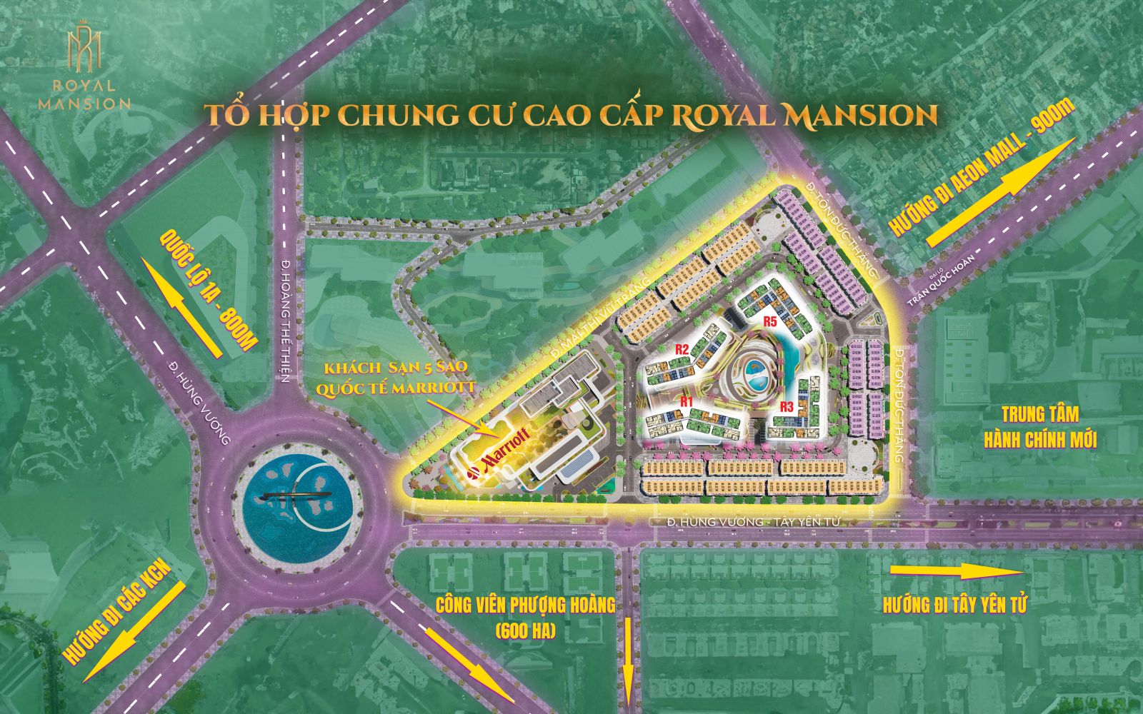 mặt bằng tổng quan chung cư royal mansion
