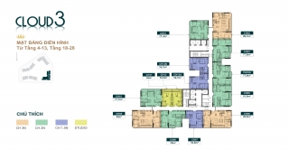 MẶT BẰNG TÒA CLOUD 3 - ROYAL MANSION